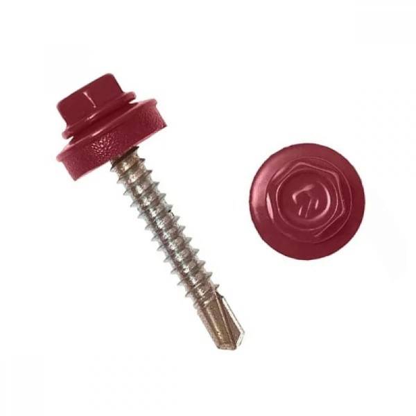 Саморез кровельный 4.8x29 RAL 3005 по дереву (200шт)
